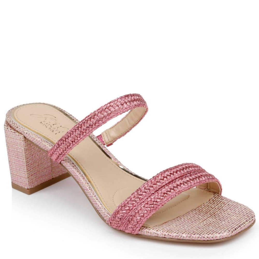 NWT Jewel Badgley Mischka‎ Heat Textured Block Heel Mule - 10
